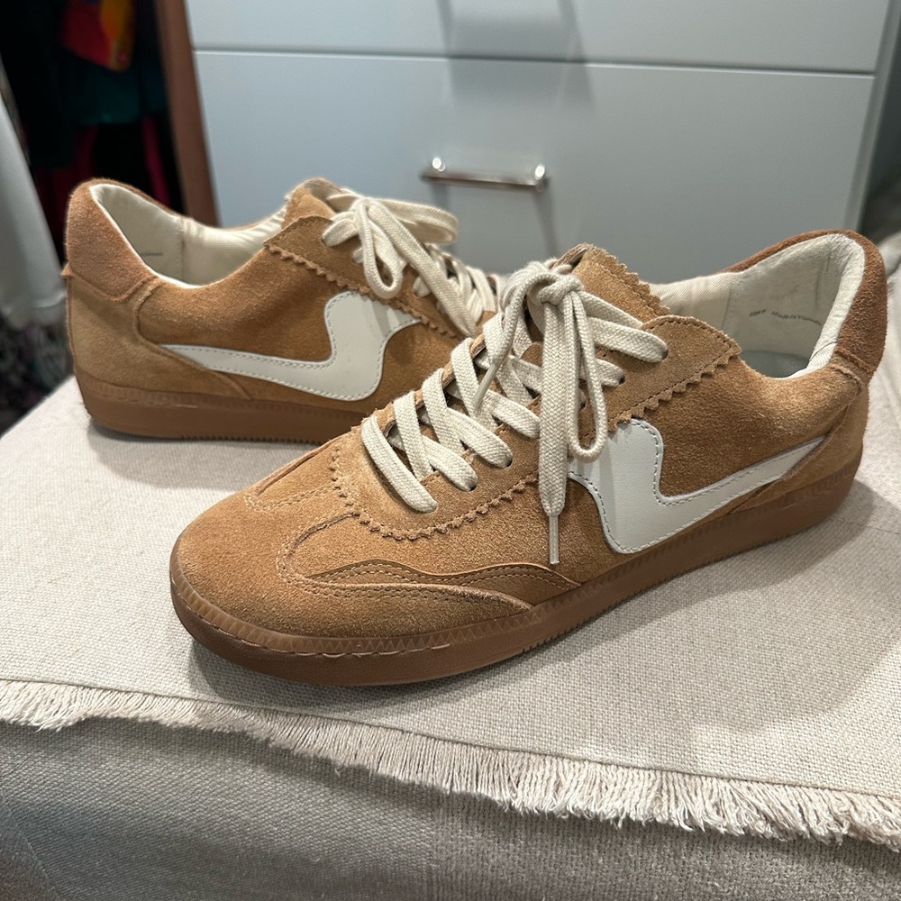 Dolce Vita Tan and White Sneakers with Vintage Style